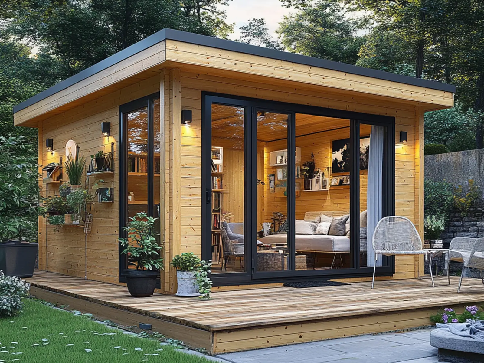 Maison de jardin en bois 20 m² - abri de jardin avec plan et conception individuels