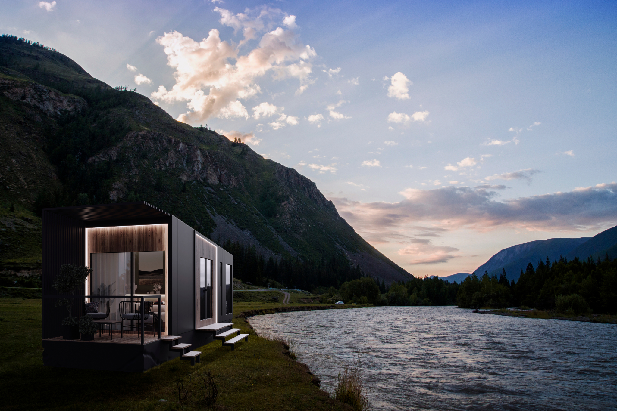 Tiny House, Maison container, Maison modulaire, Mini-maison, 16.72 m² - pour 2 personnes - Modèle 0 Tiny House, Maison container, Maison modulaire, Mini-maison, 16.72 m² - pour 2 personnes - Modèle 0