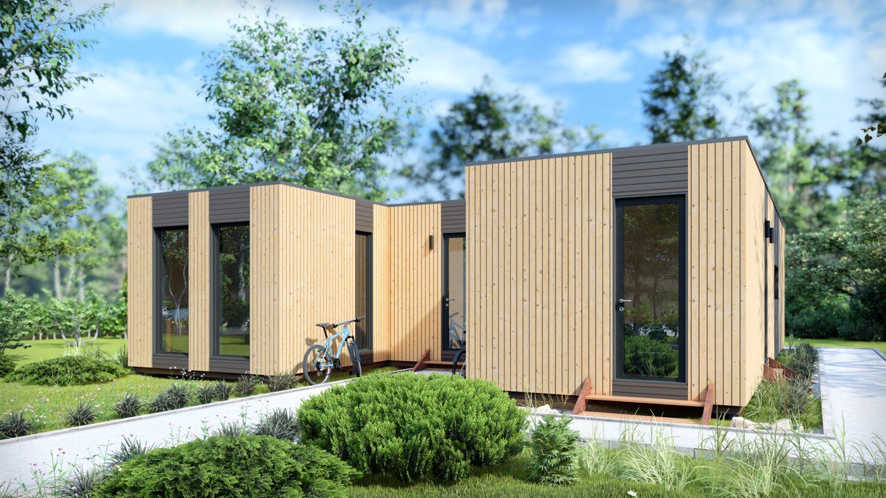 Tiny House - Mini-maison modulaire - Maison préfabriquée - 88,6 m² - Économe en énergie - Panneau SIP