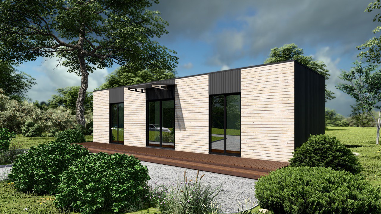 Tiny House - Mini-maison modulaire - Maison préfabriquée - 39 m² - Économe en énergie - Panneau SIP