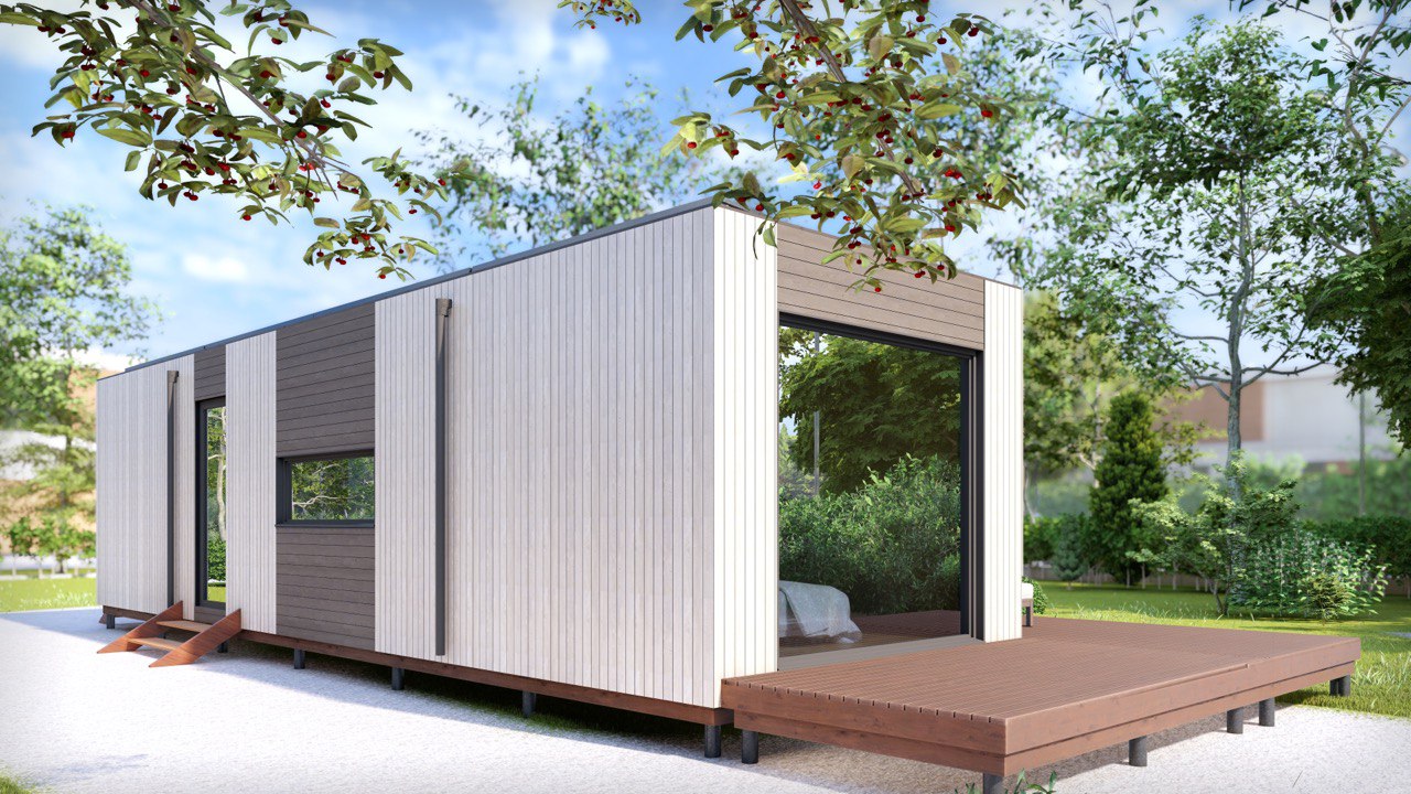 Tiny House - Mini-maison modulaire - Maison préfabriquée - 40 m² - Économe en énergie - Panneau SIP