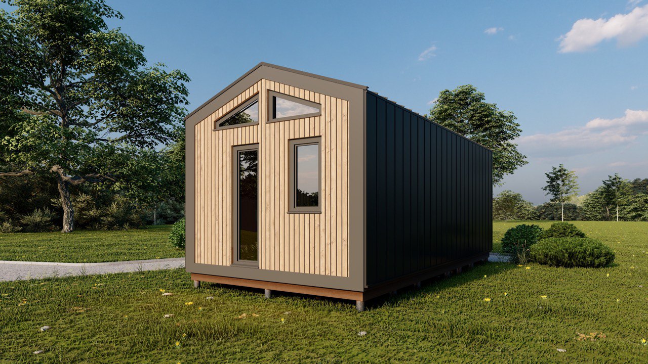 Tiny House - Mini-maison modulaire - Maison préfabriquée - 28 m² - Économe en énergie - Panneau SIP