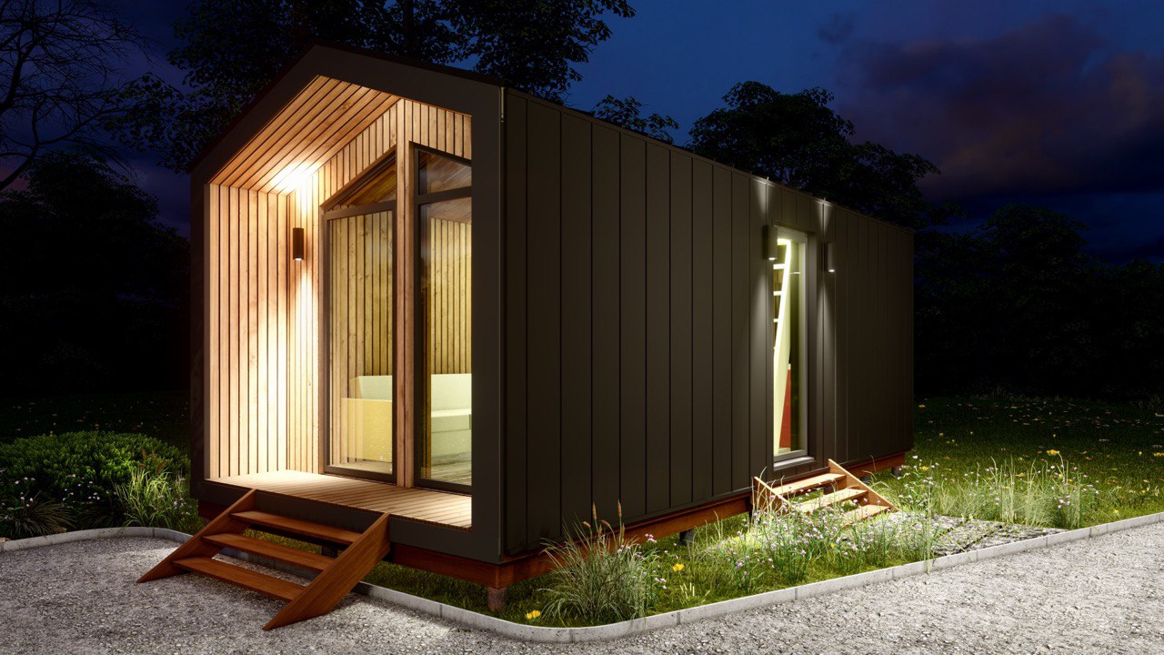 Tiny House - Mini-maison modulaire - Maison préfabriquée - 28 m² - Économe en énergie - Panneau SIP