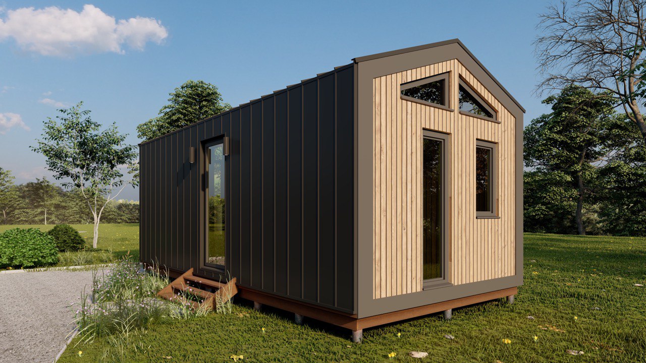 Tiny House - Mini-maison modulaire - Maison préfabriquée - 28 m² - Économe en énergie - Panneau SIP