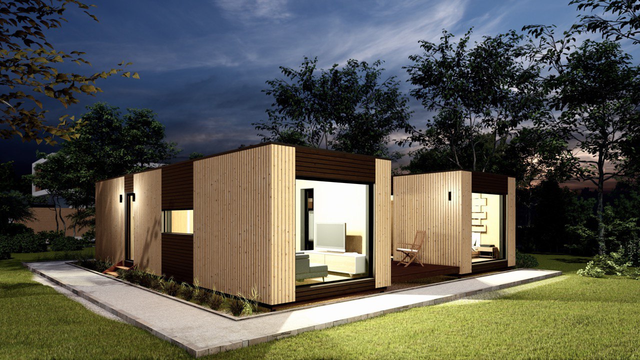 Tiny House - Mini-maison modulaire - Maison préfabriquée - 88,6 m² - Économe en énergie - Panneau SIP