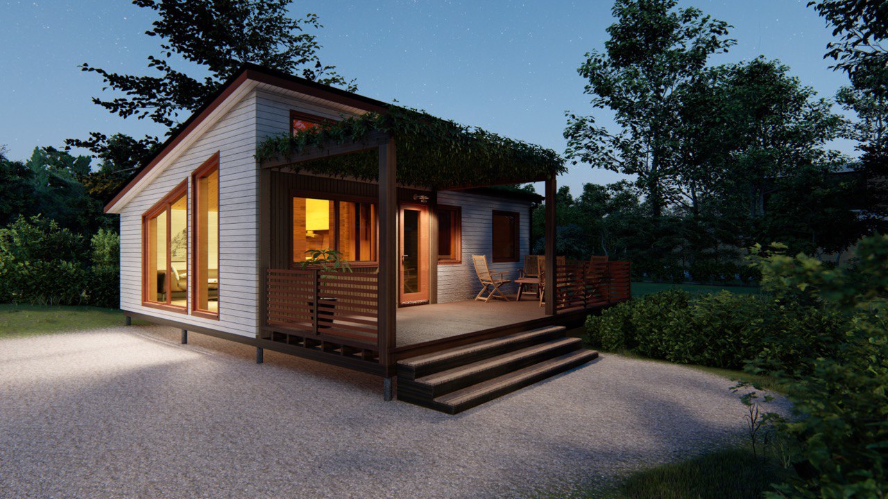 Tiny House - Mini-maison modulaire - Maison préfabriquée - 50 m² - Économe en énergie - Panneau SIP