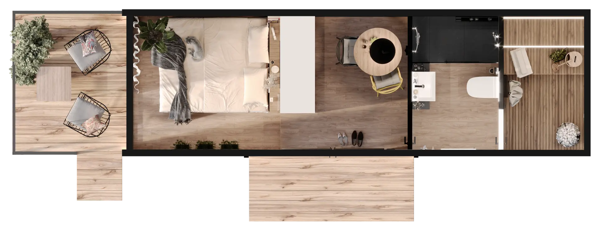 Tiny House, Maison container, Maison modulaire, Mini-maison, 16.72 m² - pour 2 personnes - Modèle 0 Tiny House, Maison container, Maison modulaire, Mini-maison, 16.72 m² - pour 2 personnes - Modèle 0