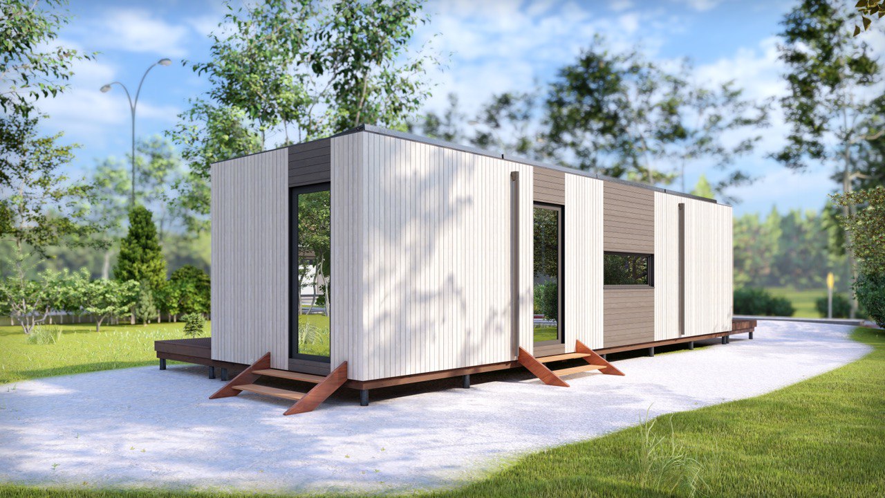 Tiny House - Mini-maison modulaire - Maison préfabriquée - 40 m² - Économe en énergie - Panneau SIP