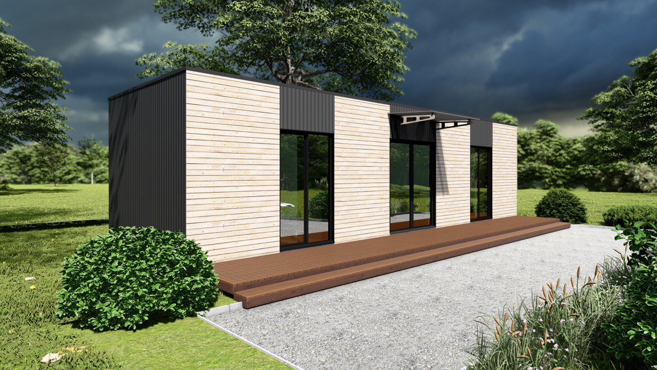Tiny House - Mini-maison modulaire - Maison préfabriquée - 39 m² - Économe en énergie - Panneau SIP