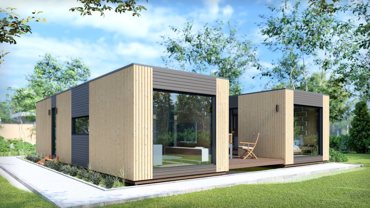 Tiny House - Mini-maison modulaire - Maison préfabriquée - 88,6 m² - Économe en énergie - Panneau SIP