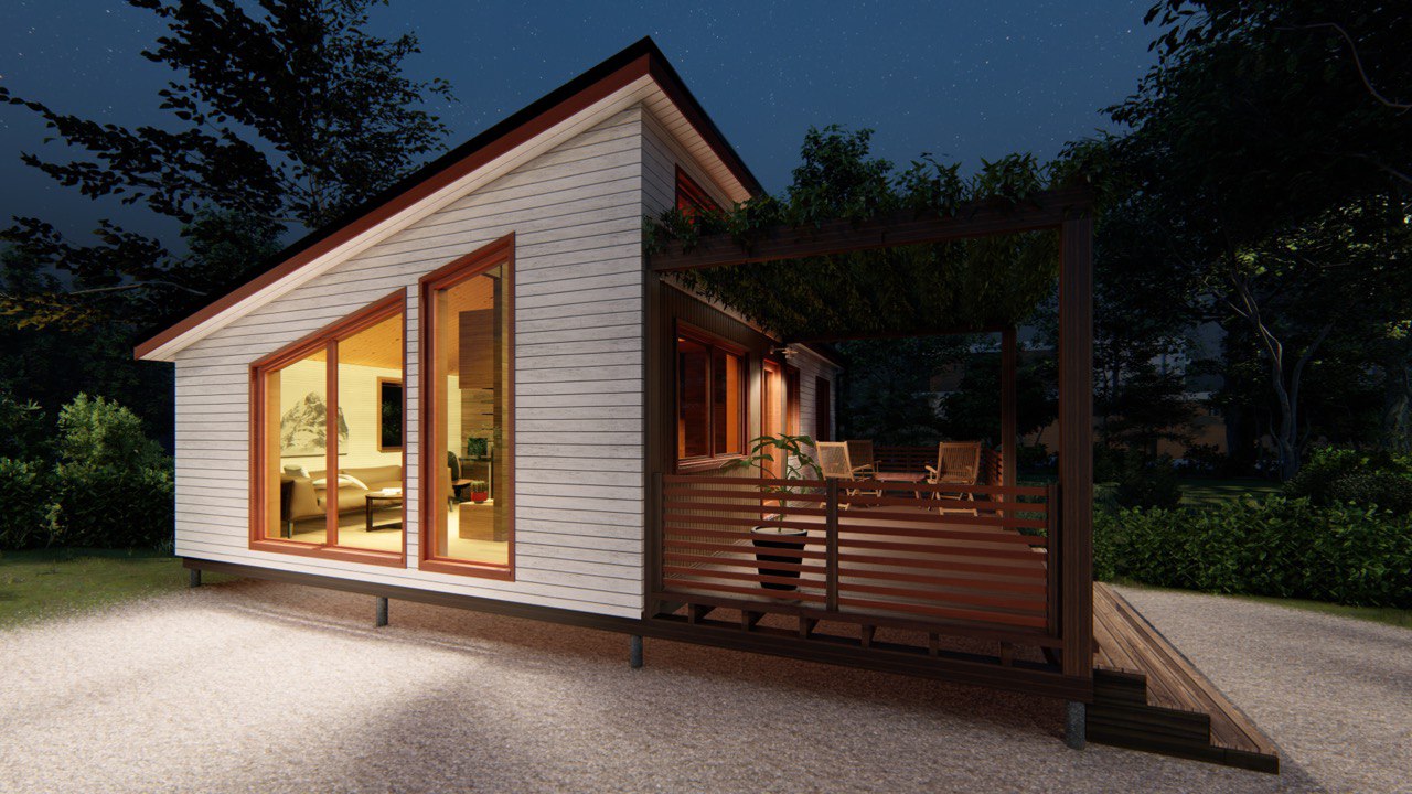 Tiny House - Mini-maison modulaire - Maison préfabriquée - 50 m² - Économe en énergie - Panneau SIP