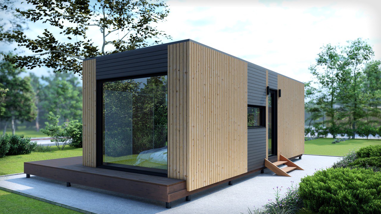 Tiny House - Mini-maison modulaire - Maison préfabriquée - 29 m² - Économe en énergie - Panneau SIP