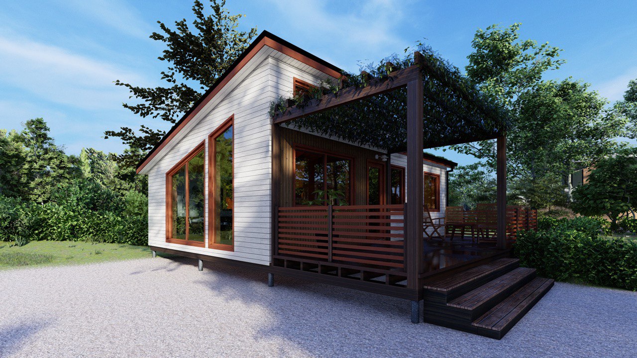 Tiny House - Mini-maison modulaire - Maison préfabriquée - 50 m² - Économe en énergie - Panneau SIP