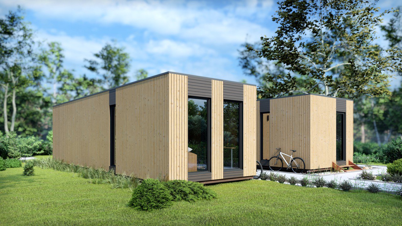 Tiny House - Mini-maison modulaire - Maison préfabriquée - 88,6 m² - Économe en énergie - Panneau SIP