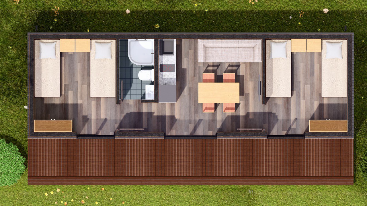 Tiny House - Mini-maison modulaire - Maison préfabriquée - 39 m² - Économe en énergie - Panneau SIP