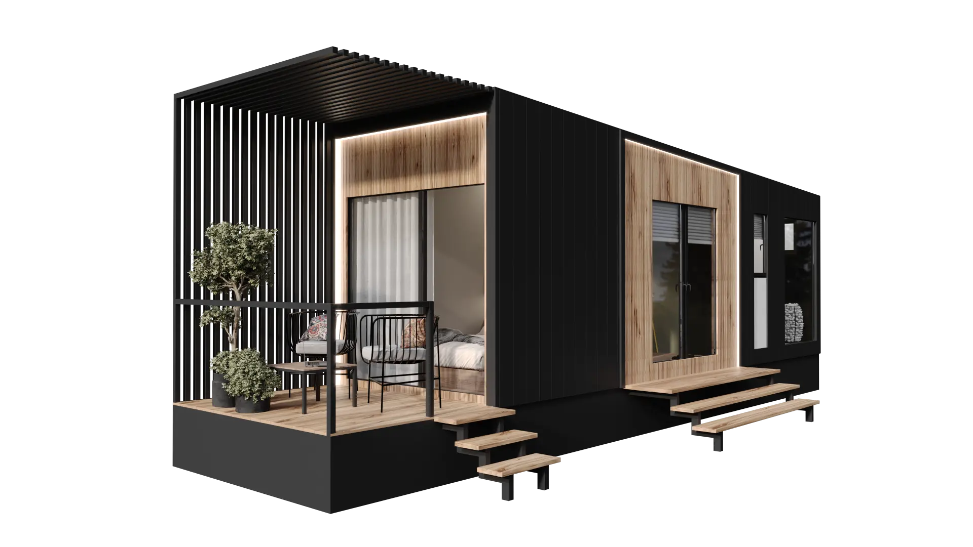 Tiny House, Maison container, Maison modulaire, Mini-maison, 16.72 m² - pour 2 personnes - Modèle 0 Tiny House, Maison container, Maison modulaire, Mini-maison, 16.72 m² - pour 2 personnes - Modèle 0